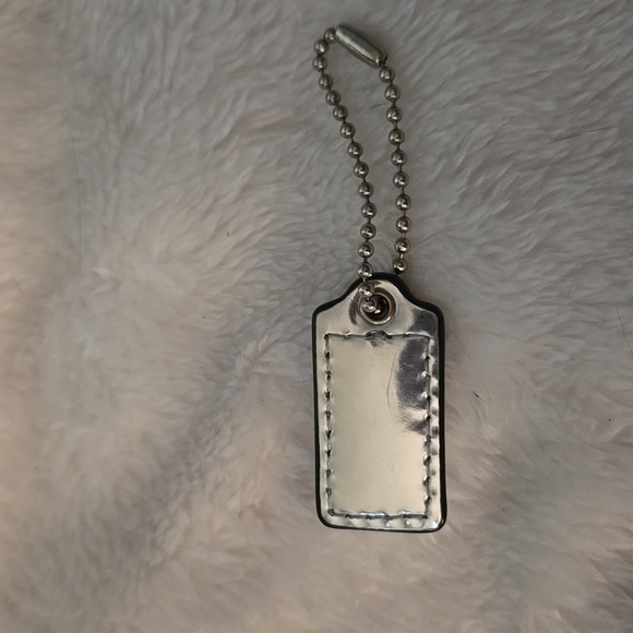 Coach silver leather hang tag EUC - Picture 2 of 2